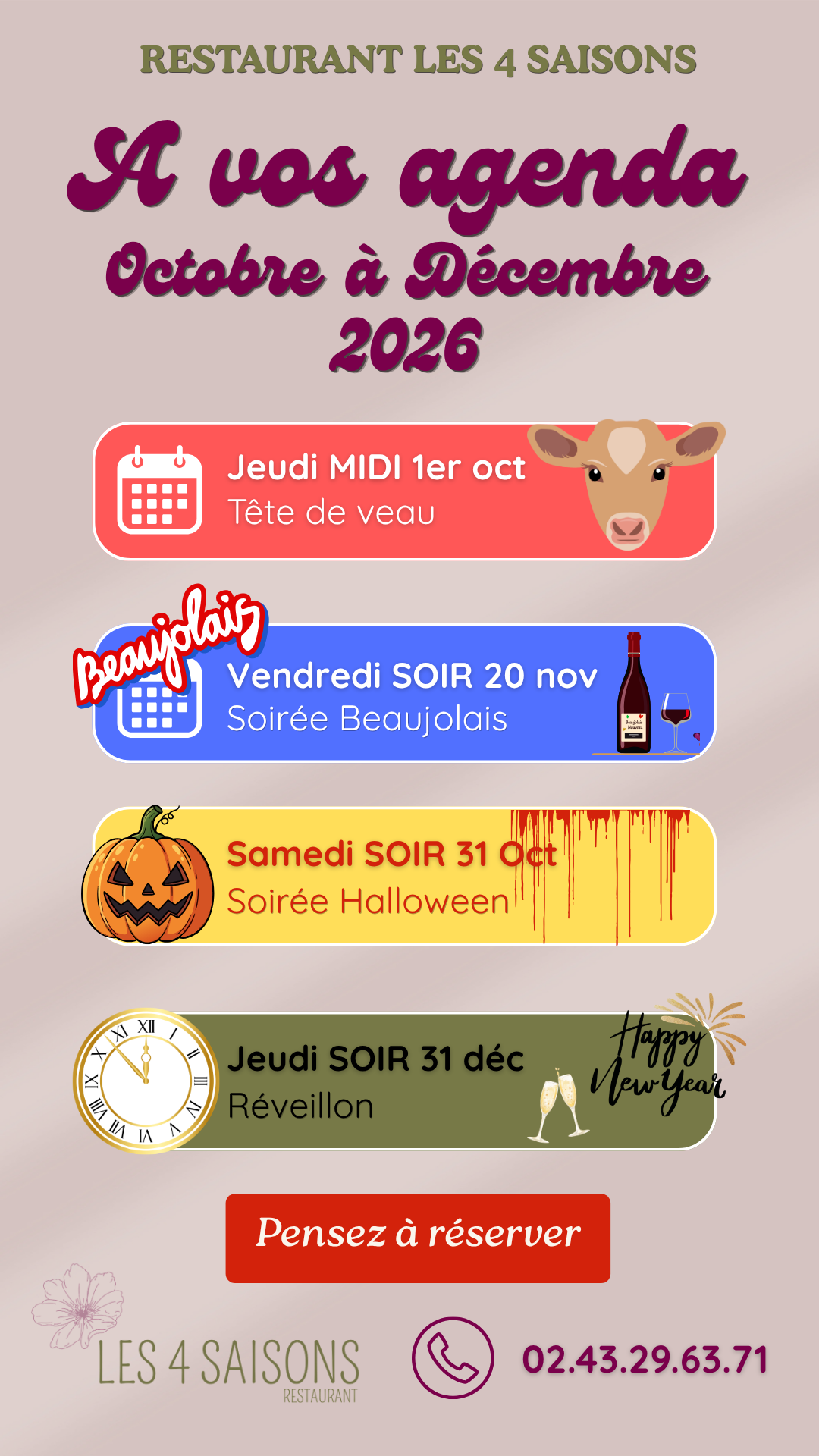 A vos agendas !