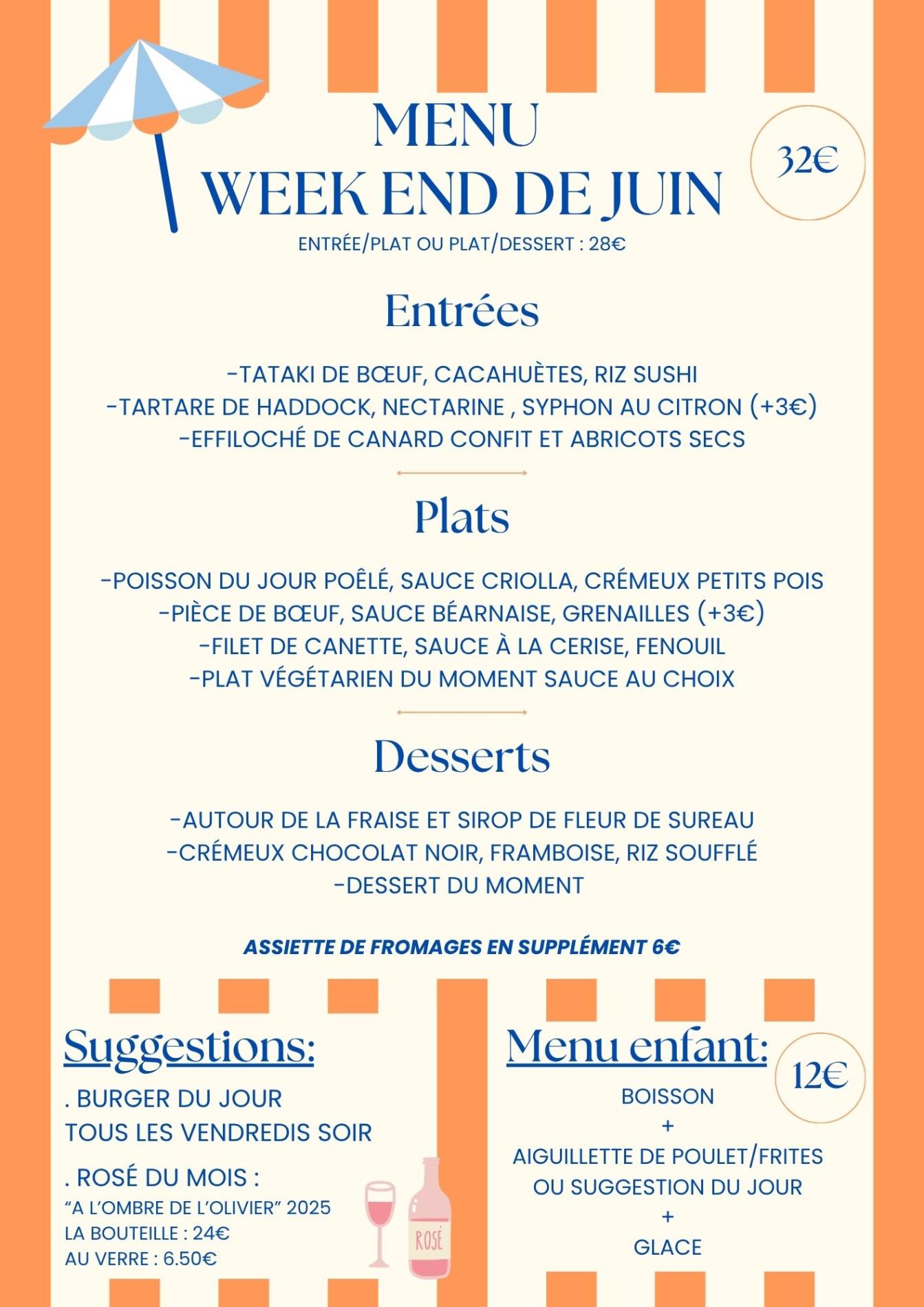 MENU JUIN